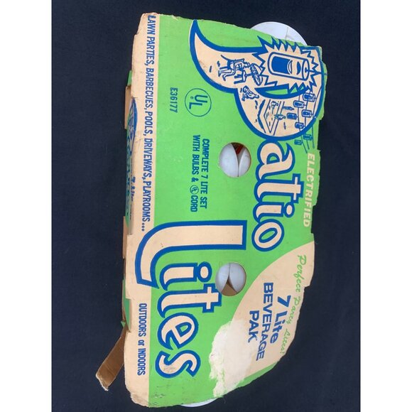 Budweiser 7 Lite Beverage Pak Patio Lites Covers Original Box NO CORD 70's - Picture 3 of 8